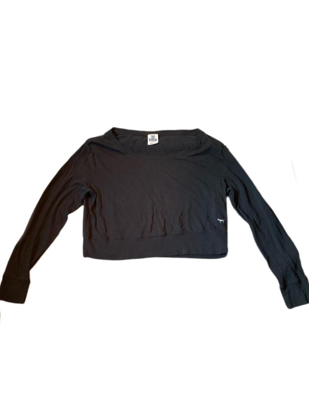 3 For $25 Y2K PINK Victoria's Secret Black Cropped Long Sleeve Top XS